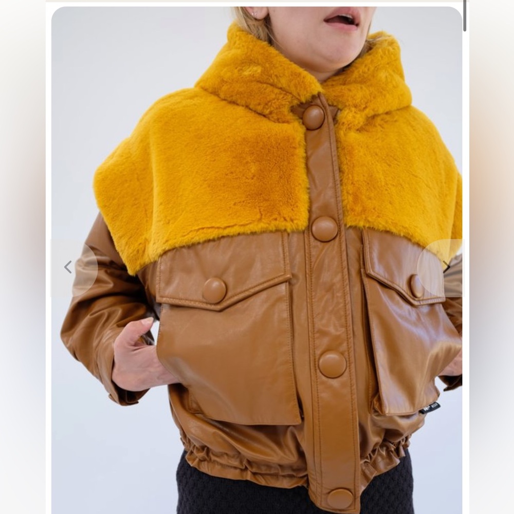 Brand new Oof Wear faux leather and fur jacket size small/EU 40